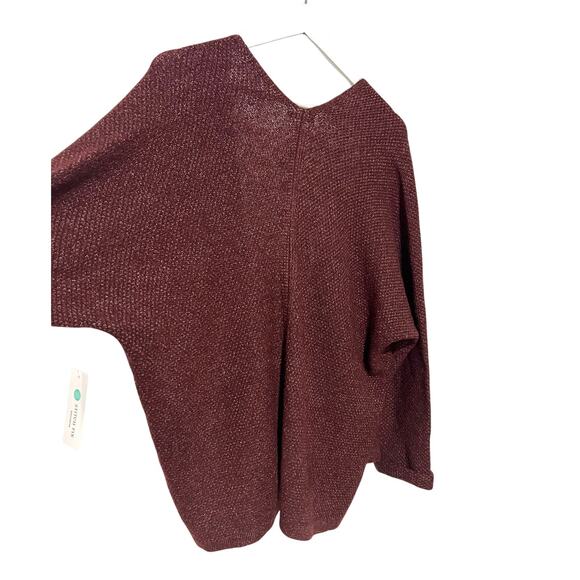 Pink Clover Open Front Relaxed Cardigan Sweater Burgundy Red Womens Large NEW - Picture 9 of 12